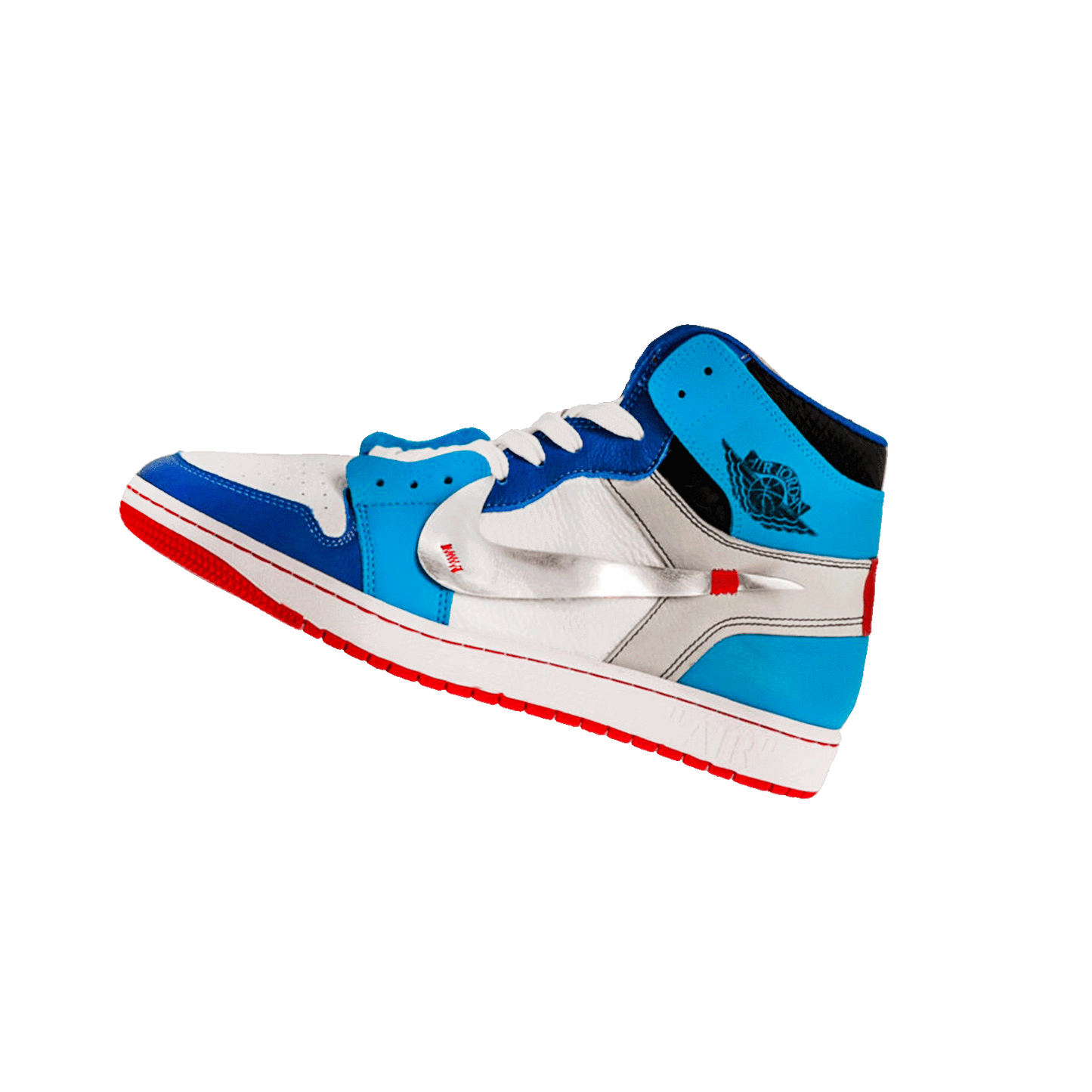 Shiny Light Blue High on AJ1 High O.White Edition